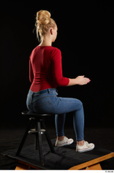 Woman White Slim Female Studio Poses